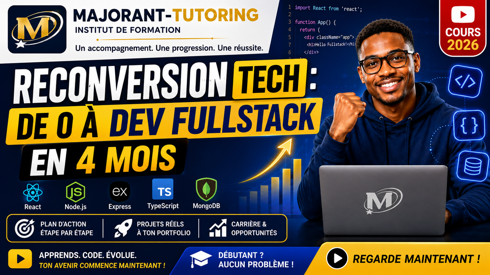  Reconversion tech : de 0 à dev fullstack en 4 mois